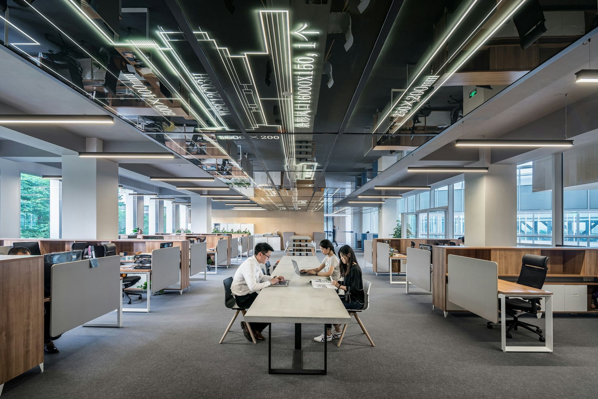 Commercial electrical context — lighting within a modern office