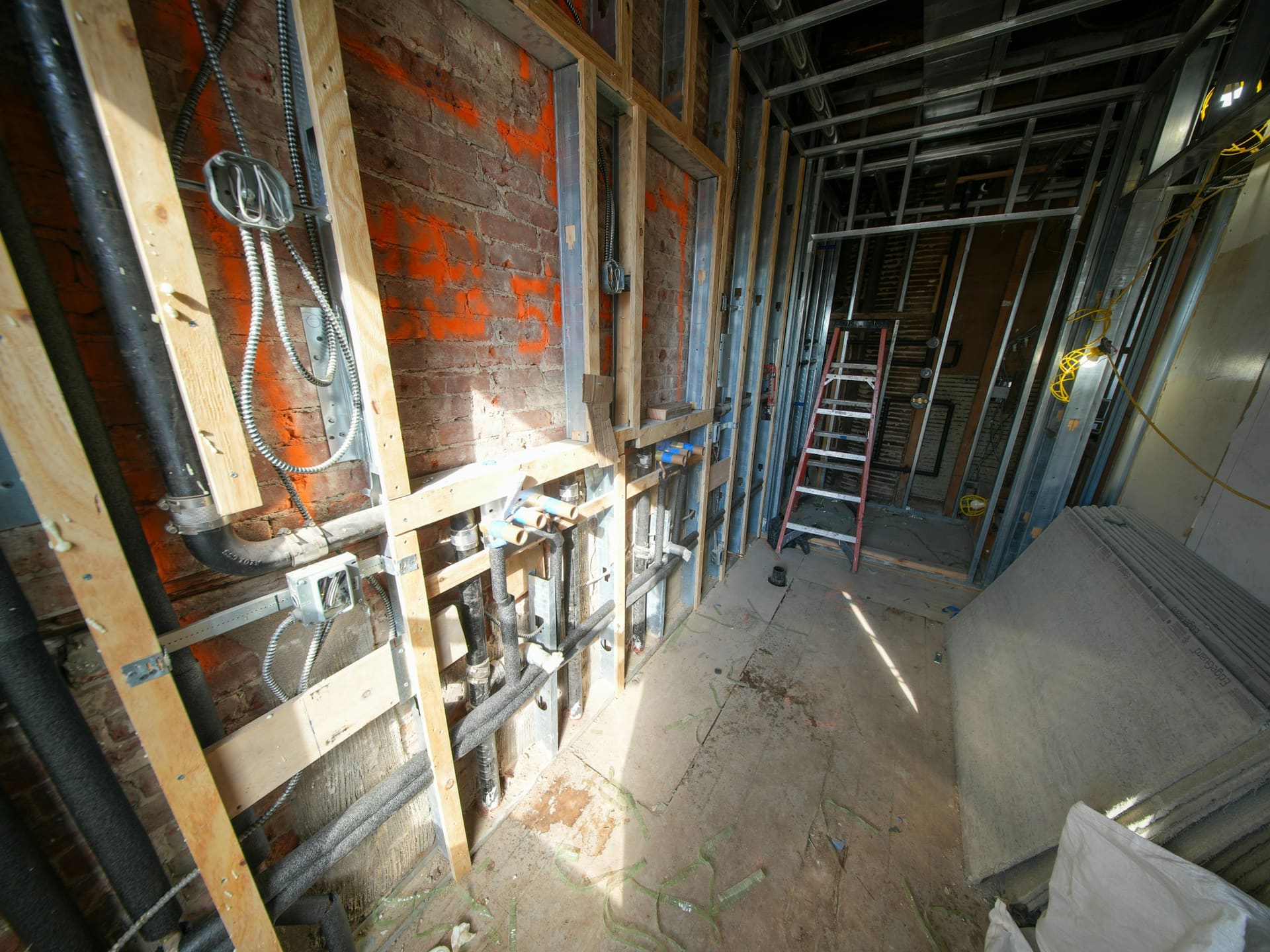 Electrical installation imagery — construction and electrical first-fix context